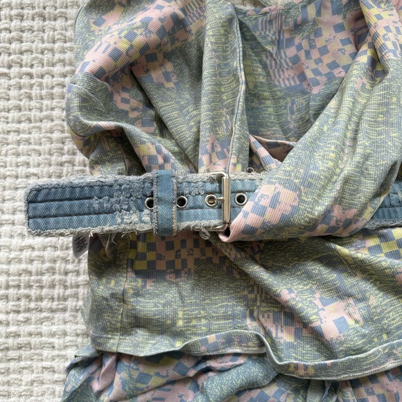 Diesel Draped-Detail Asymmetric Mini Dress w/ Belt - L - NWT - Picture 5 of 8